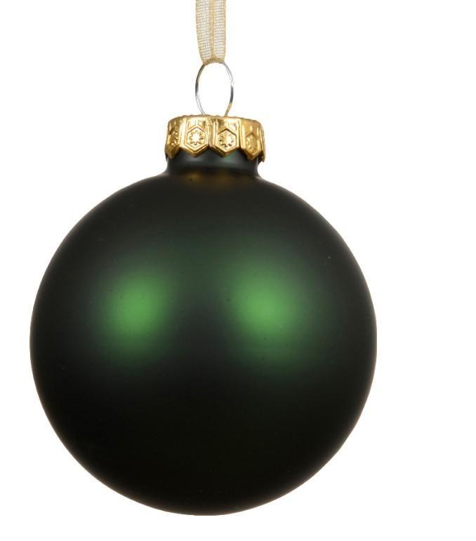 SFERA NATALE VETRO DIA15CM PINE GREEN OPACO