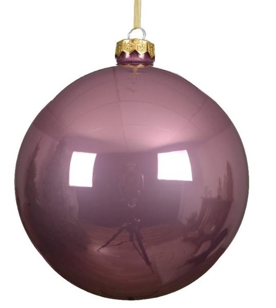 SFERA NATALE VETRO DIA15CM VINTAGE PINK LUCIDO