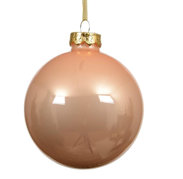 SFERA NATALE VETRO DIA15CM PEACH PEARL LUCIDO