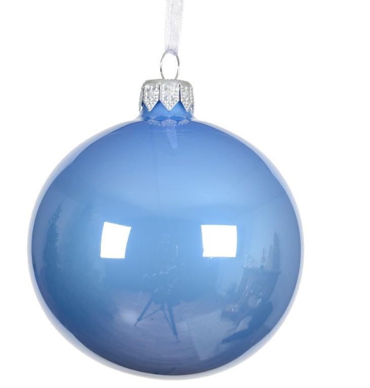 SFERA NATALE VETRO DIA15CM SKY BLUE LUCIDO
