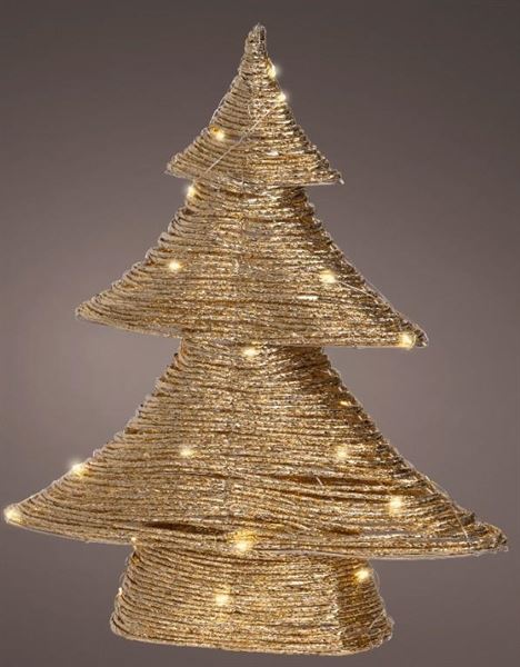 ALBERO DI NATALE MICRO LED L.CALDA CM.10X34X40H BATTERIA