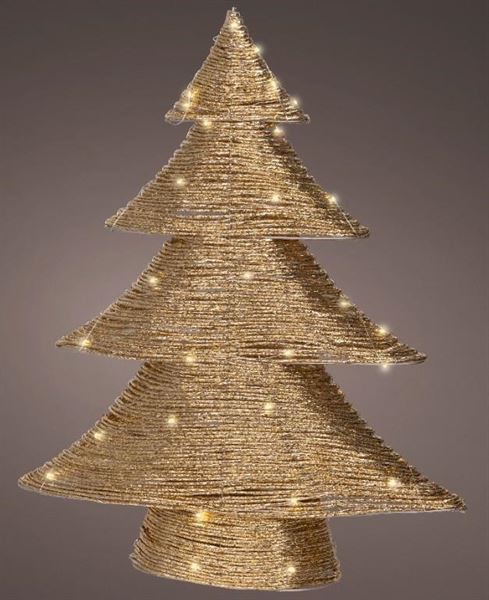 ALBERO DI NATALE MICRO LED L.CALDA CM.11X48X60H BATTERIA