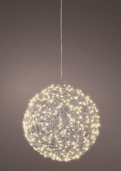 PALLA METALLO BIANCA 400 MICROLED LUCE CALDA CM.D28