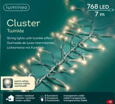 GHIRLANDA 768LED 7MT LUCE CALDA CAVO TRASPARENTE