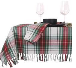  TOVAGLIA XMAS TARTAN 150X250CM WHITE