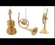 PLASTIC GOLD PAINTED MUSICAL INSTRUMENT 3ASST 24CM