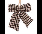 BLACK/IVORY FABRIC BOW TIE 36CM