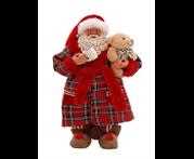 RED/BROWN STANDING PAJAMA SANTA CLAUS 28CM