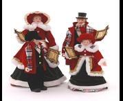 RED/GREEN/GOLD STANDING CAROLLING FAMILY (SET/4) 33-46CM