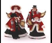 RED/GREEN/GOLD STANDING CAROLLING FAMILY (SET/4) 33-46CM