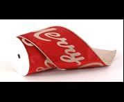 VELVET RED RIBBON DOUBLE SIDED W/GLITTER & PRINTING 9MX10CM