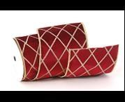 VELVET BURGUNDY/GOLD RIBBON DOUBLE SIDED W/GLITTER & PRINTIN