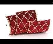 VELVET BURGUNDY/GOLD RIBBON DOUBLE SIDED W/GLITTER & PRINTIN