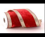 RED VELVET RIBBON W/GLITTER 4,6MX10CM