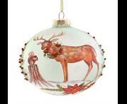 GLASS BALL W/DEAR & SQUIREL 10CM