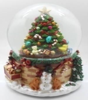 CHRISTMAS TREE MUSICAL GLOBE 21CM