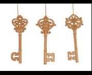 PLASTIC GOLD HANGING KEYS ORN 3ASST 15,50CM