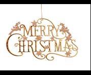 PLASTIC GOLD MERRY CHRISTMAS ORN 13CM