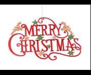 PLASTIC RED MERRY CHRISTMAS ORN 13CM