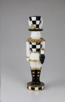 CONIGLIO SOLDATINO BIANCO/NERO CM.12X12XH.31