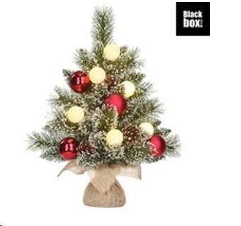 KAPRUN X-MAS TREE WITH BURLAP GREEN FROSTED RED 8L TIPS 36 B