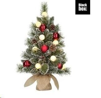 KAPRUN X-MAS TREE WITH BURLAP GREEN FROSTED RED 10L TIPS 50