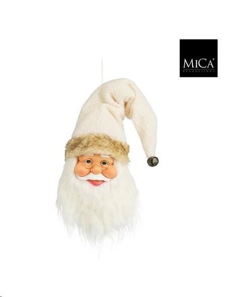 SANTA HEAD HANGING CREAM - L20XW10XH65CM