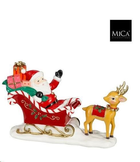 DECORATION SANTA SLEIGH RED - L36XW12XH21,5CM