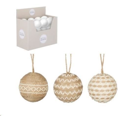 BAUBLE UNBREAKABLE BROWN 3 ASSORTED 24 PIECES DISPLAY - D8CM