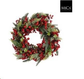 NORAH WREATH RED - H13XD50CM