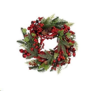 NORAH WREATH RED - H11XD40CM