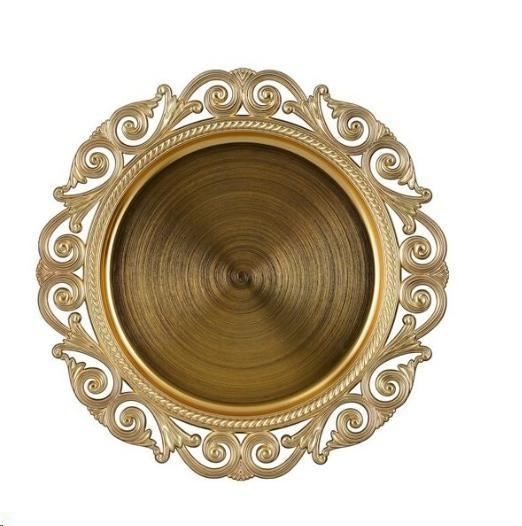 MILA DECORATION PLATE RECYCLED PLASTIC GOLD - H2XD32,5CM