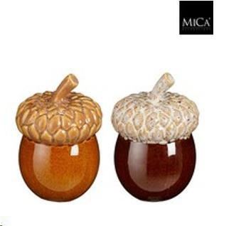 DECORATION ACORN L. BROWN D. BROWN 2 ASSORTED - H17XD11CM