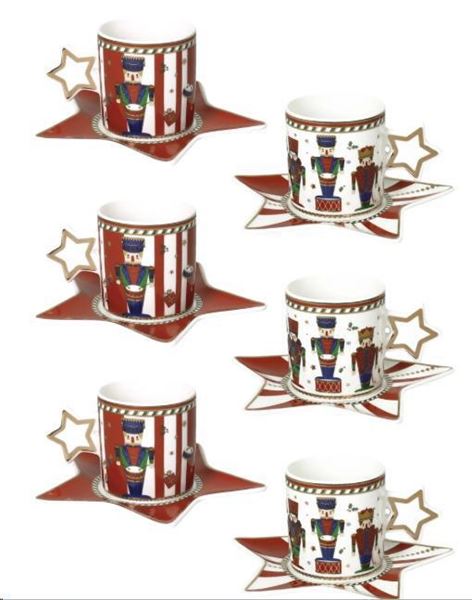 TAZZINA CAFFE LO SCHIACCIANOCI SET 6 PZ NEW BONE CHINA