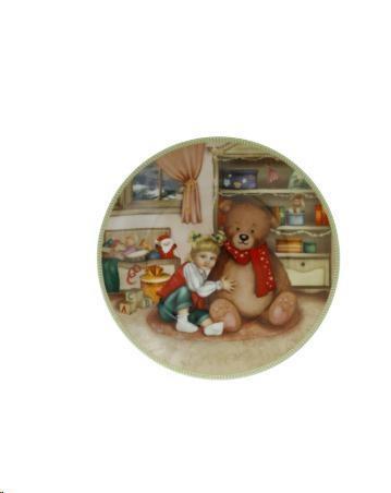 PIATTINO CUCCIOLI (BIMBA ORSETTO) PORCELLANA D.CM19