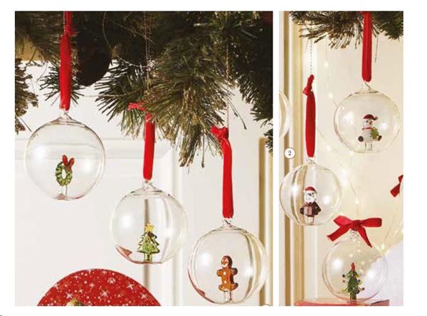 SFERA CHRISTMAS DECORI ASSORTITI INTERNI VETRO BOROSILICATO