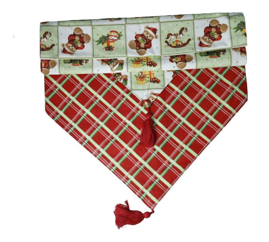 STRISCIA  ORSETTI / TARTAN NAPPE ROSSE CM.45x140