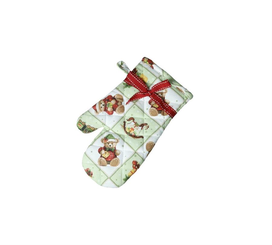 GUANTO ORSETTI FIOCCO ROSSO CM.17x27