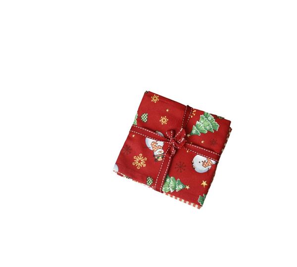 SET 2 STROFINACCI FROSTY / QUADRETTI FIOCCO ROSSO CM.50X70