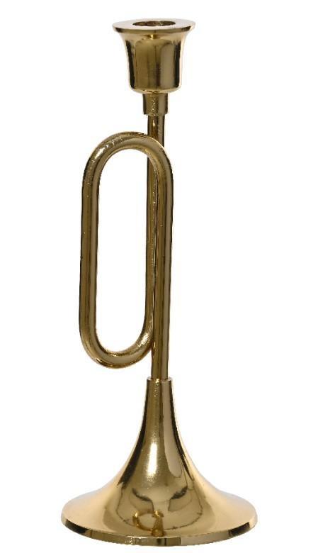 PORTACANDELA ALLUMINIO TROMBA CM.D10X27H ORO