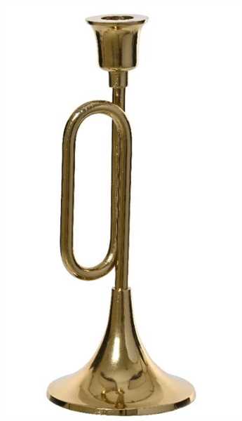 PORTACANDELA ALLUMINIO TROMBA CM.D10X27H ORO