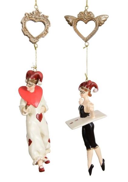 PENDENTE GIULLARE POLIRESINA CM.6X5X18H 2 MOD. ASSORTITI