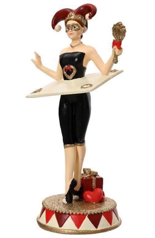 DONNA GIULLARE POLIRESINA CON CARTA CM.11X23H