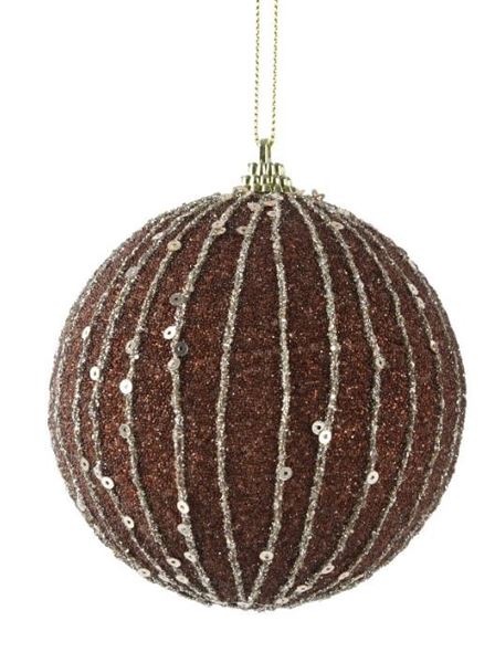 PALLINA NATALE PLASTICA PAILLETTES SILVER DIA10CM ESPRESSO