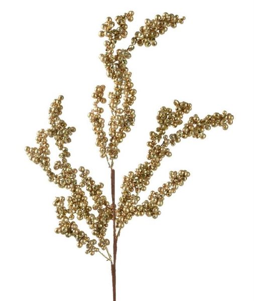 RAMO DI BACCHE GLITTER CM.12X70H LIGHT GOLD