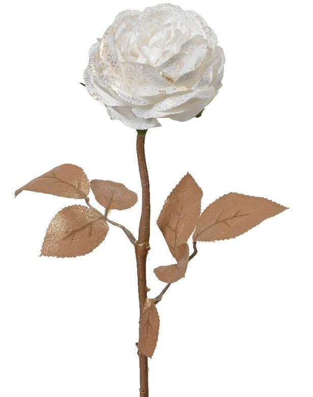 ROSA CON GLITTER ORO CM.D9,5X57H WHITE