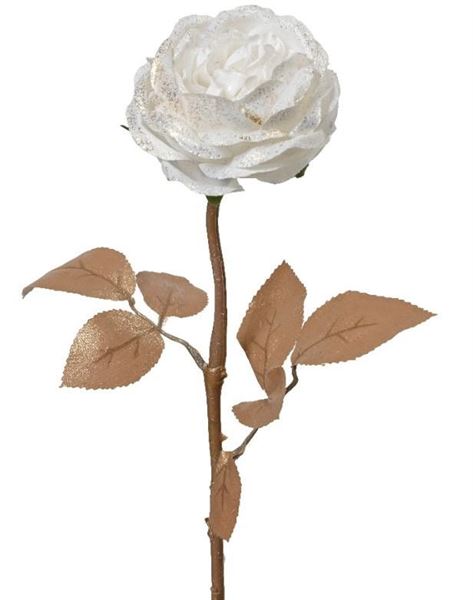 ROSA CON GLITTER ORO CM.D9,5X57H WHITE