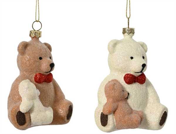 PENDENTE ORSO PLASTICA GLITTER CM.8X11H 2 COL. ASS.