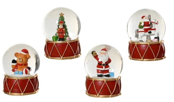 SNOWGLOBE RESINA CM.D6,5X8,5H 4 MODELLI ASSORTITI
