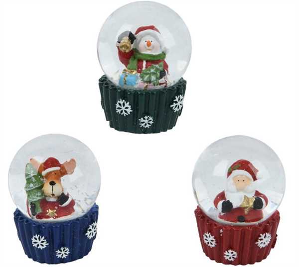 SNOWGLOBE RESINA CM.D4,5X6H 3 MODELLI ASSORTITI